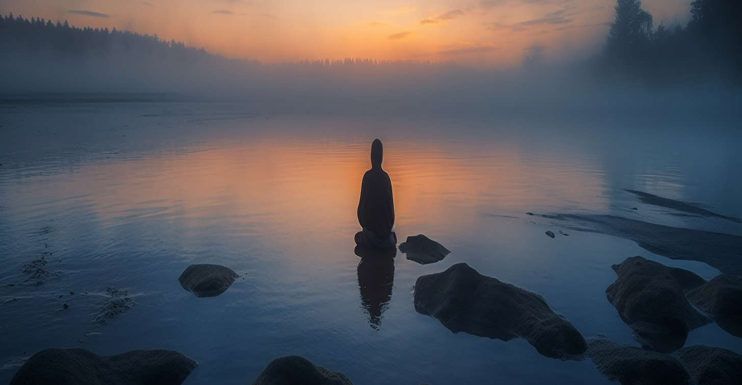 Woman in a peaceful moment of mindfulness